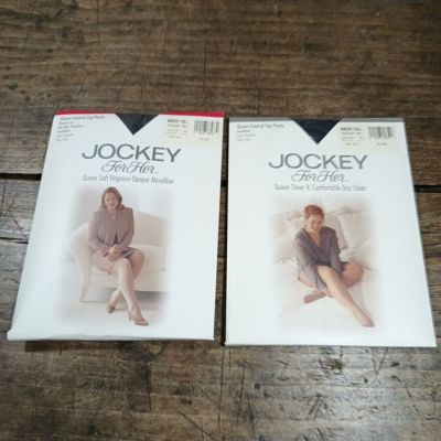 New Jockey Her Control Top Pantyhose Sandalfoot Opaque QUEEN TALL Midnight Navy