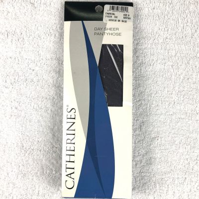 Catherines Pantyhose Plus Size B Day Sheer Hosiery Ribbed Pantyhose Charcoal