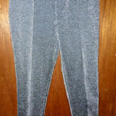 Black with Silver Sparkle Leggings Size LargeFree Shipping