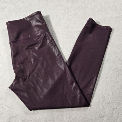 Zyia Active Plum Metallic Plus Light N Tight High Rise 7/8 Leggings Size 8-10