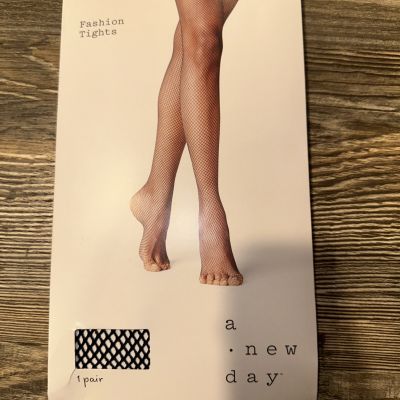 Women's Micro Fishnet Tights - A New Day Black L/XL. NWT. E