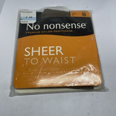 No Nonsense Womens Sheer to Waist Pantyhose Size B Taupe Sheer Toe1 Pair