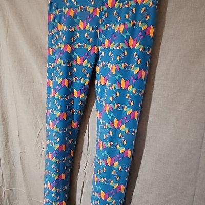 LuLaRoe Women's Retro 80’s 90’s Print Leggings Size One Size , bright colors