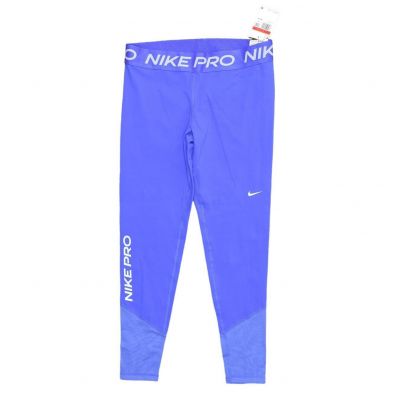 NEW Nike Pro Dri Fit Women's L Blue Ankle Skinny Leggings Solid Gym