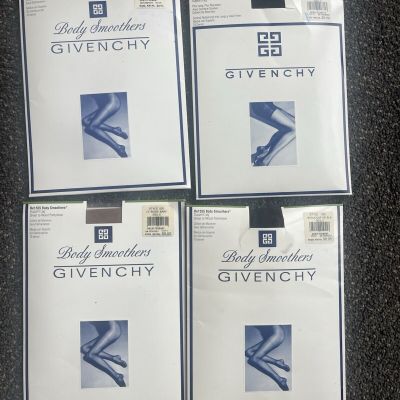 Set Of 4 Vtg Givenchy Body Smoothers Support Leg Pantyhose Greige 555 NOS Sz C