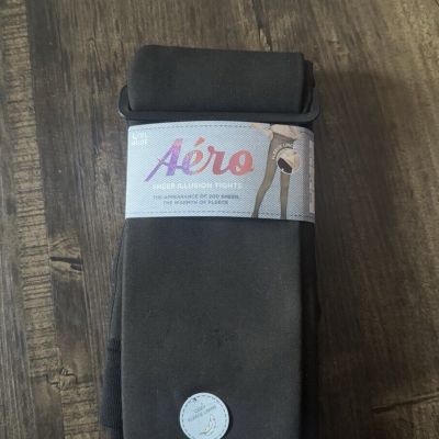 Aeropostale Sheer Illusion Footed Tights Fleece Lined Nude Size L/XL