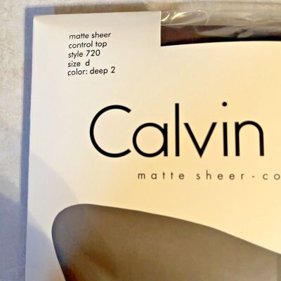 Calvin Klein Pantyhose Matte Sheer Control Top Style 720 Size D, Color: deep 2