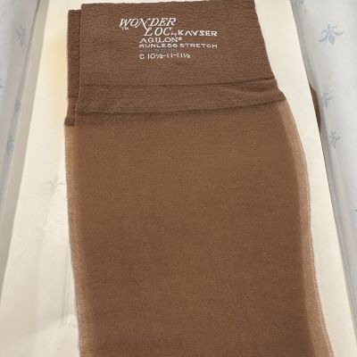 VINTAGE NEW Kayser Hosiery-Wonderloc Stretch-Debonair-Seamless-10.5-11.5L D X 2