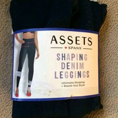 Assets by Spanx sz 1X Medium Wash Shaping Skinny Denim Leggings Style 20359R NWT