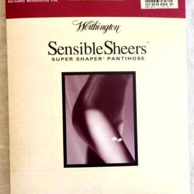 Worthington Sensible Sheers Super Shaper Pantyhose Nylons Short Suntan NOS