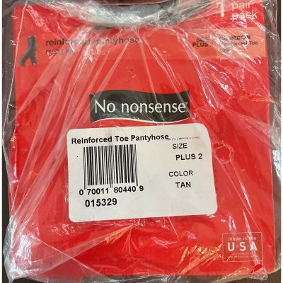 No Nonsense Regular Reinforced Pantyhose Plus 2 Tan 329