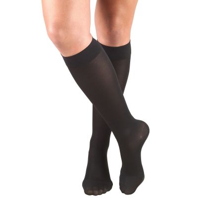 Truform Women's Stockings Knee High Closed Toe: 15-20 mmHg M BLACK (0373BL-M)