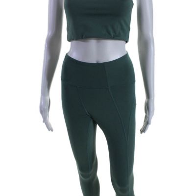 Girlfriend Collective Women's Two Piece Cropped Top Leggings Set Green Size XS