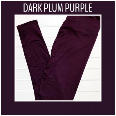 TC2 LuLaRoe ~ SOLID DARK PLUM PURPLE ~ Leggings SIZES 18+, new in package