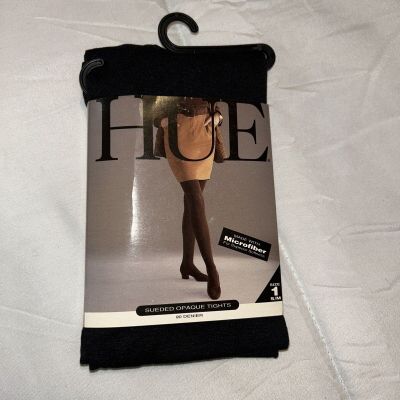 NEW! HUE One Pair Women's Size 1 Sueded Black Opaque Tights