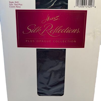 Hanes Silk Reflections Plus Opaque Collection size 2 Plus Navy (P2)