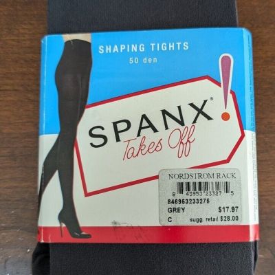 SPANX TAKES-OFF Charcoal Women's Shaping NylonTights Gray Size C