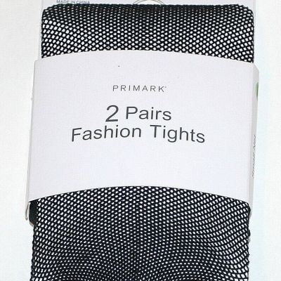 Primark 2pk Medium Black Fishnet Tights Size M