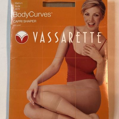 NEW VASSARETTE BODY CURVES CAPRI SHAPER MEDIUM NUDE 4670 W/LYCRA  MADE IN USA