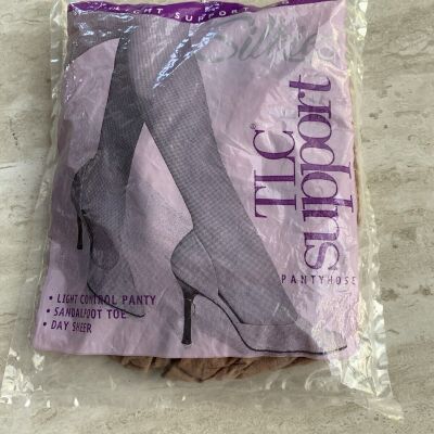 Silkies TLC Support Light Support Leg Control Panty Hose Small Natural USA NEW