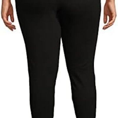 Terra & Sky Women's Plus Size Sueded Full Length Leggings Black Shoot 2X 20W-22W