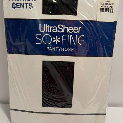 Fashion Cents UltraSheer So*Fine Pantyhose Color = Jet Black; Nylon & Lycra (P1)