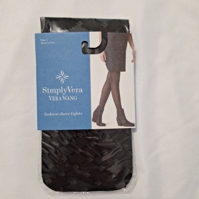 Simply Vera Vera Wang Fashion Sheer Tights Size 1 Cushion Dot Diamond Contrl Top