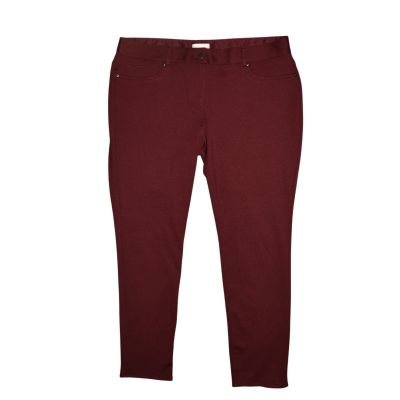 NEW YORK & COMPANY NEW $40 Burgundy Ponte Knit Ankle Leggings Size 16