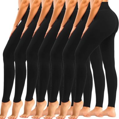 yeuG 7 Pack High Waisted Leggings for Women Tummy Control Soft Workout Yoga Pant