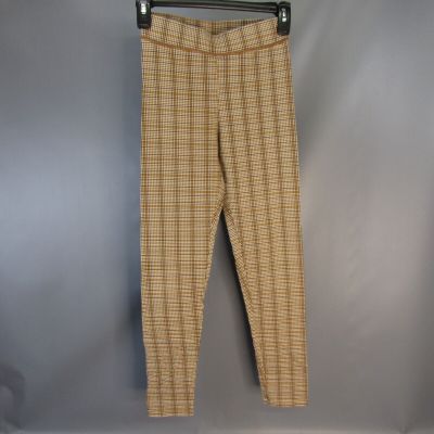 American Eagle Outfitters Plaid Leggings Women's Size XS Brown Gingham Check