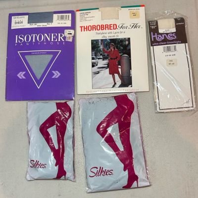 LOT NIP Isotoner, Thorobred, Silkies pantyhose, Knee Highs Plus Sz 6 Pair