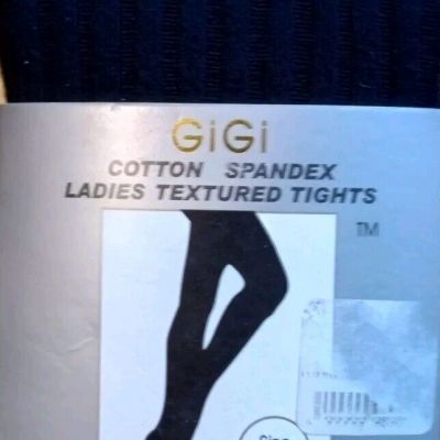 Gigi Black Cotton Ribbed Tights S NWT Small S/M