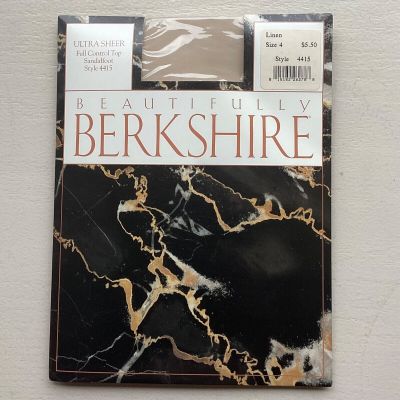 Beautifully Berkshire Size 4 Style 4415 UltraSheer Control Top Linen Pantyhose