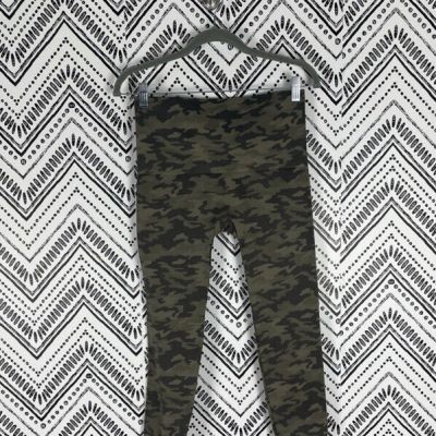 Women Spanx Green Camo High Rise Slimming Ankle Leggings Sz 1x