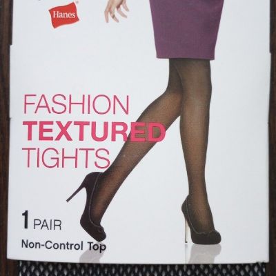 Black Fishnet Stockings Textured Tights Hanes M/L Nylon Soft