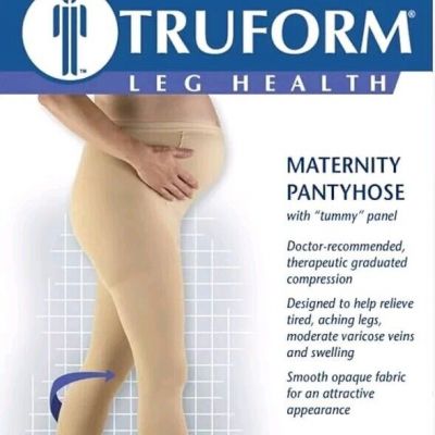 NEW TRUFORM (1757 20-30mmHg) Maternity Pantyhose Black Size Medium