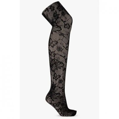 NWT GUCCI BLACK LACE TIGHTS Fionet Size M 716410 Butterfly