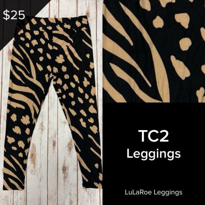 LuLaRoe NEW Leggings TC2 (Tall & Curvy 2) Buttery Soft Sz 18+ Black And Brown