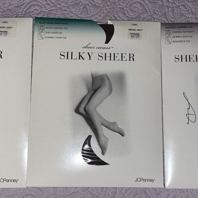 Lot Of 3 Pantyhose Smoke Grey SZ Queen