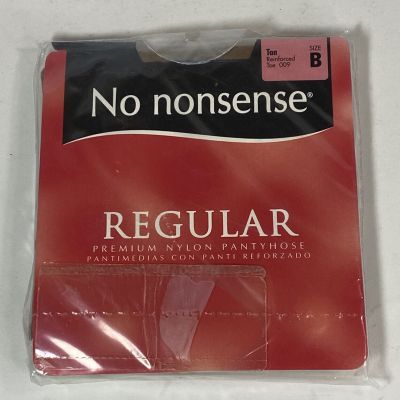 VTG No Nonsense Regular Nylon Leg Reinforced Toe Pantyhose Tights Tan 009 Size B