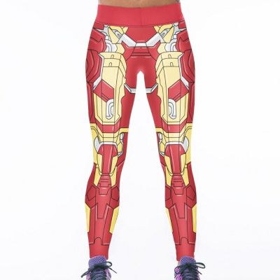 Superhero Leggings IRON MAN Style Leggings For Yoga & Pilates OSFM