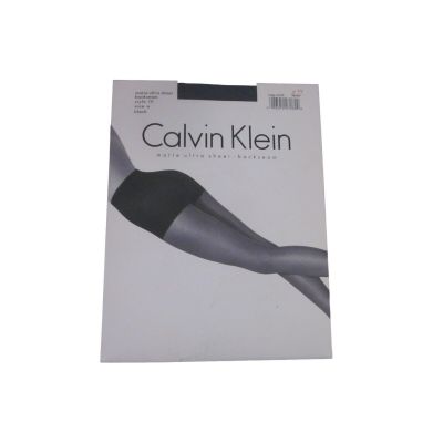 CALVIN KLEIN Matte Ultra Sheer Black BACKSEAM Pantyhose Hosiery Sz A