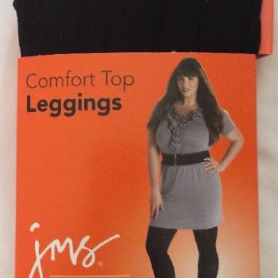 JMS Just My  Size Black Leggings Size 4X Solid Footless Comfort Top Ankle Length