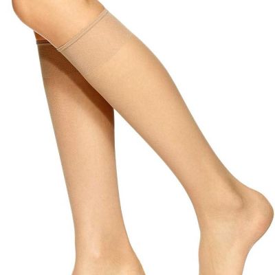 Women'S Knee High Pantyhose with Sheer Toe 2-Pack