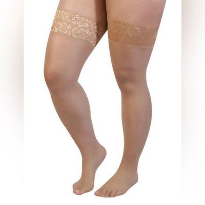 Secret Treasures Lace Top Thigh High Nylons Tights 2 Pair Chino Plus extended.