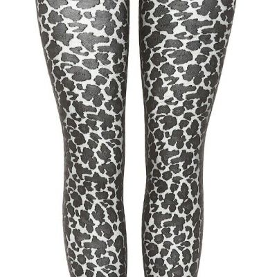 Wolford L78601 Black Two Toned Leopard Print Tights Women's Size Small