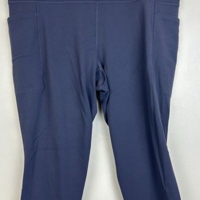 Athleta Leggings Womans XL Salutation Stash Pocket II Capri Blue Gym Athletic