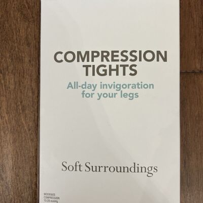 Compression Tights Soft Surroundings Large Opaque Black Footed $50 Msrp