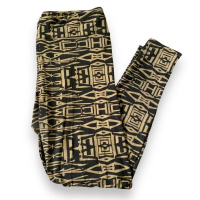 LULAROE women's gray geometric Aztec print legging SZ Tall & Curvy TC