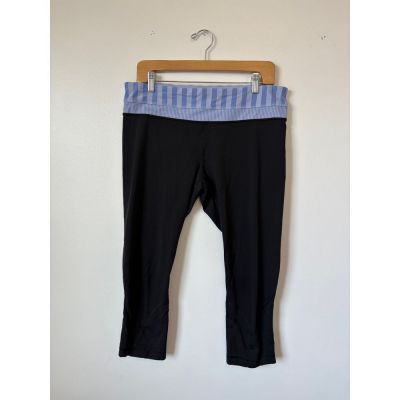 Vintage Lululemon Crop Leggings – Black/Blue Waistband – Size 12